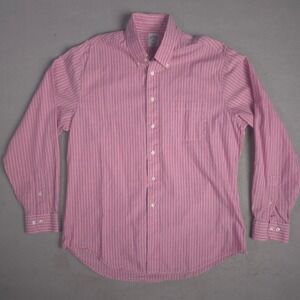 Brooks Brothers‎ 346 Striped Slim Fit Button Down Shirt Mens Large Pink